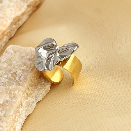 304 Stainless Steel Open Cuff Rings RJEW-K258-08GP-07-1