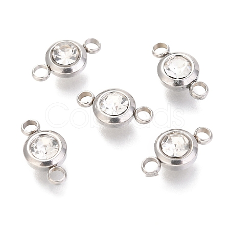 304 Stainless Steel Rhinestone Links Connectors LS-STAS-P237-17P-11-1