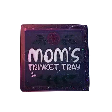 Square Mother's Day Word MOM DIY Tray Silicone Molds DIY-G112-02C-1