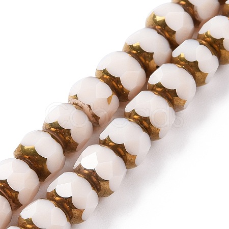 Electroplate Opaque Glass Beads Strands GLAA-P003-A04-1