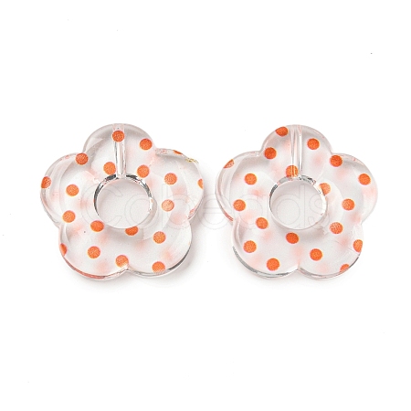 Transparent Printed Acrylic Beads OACR-H124-05B-07-1