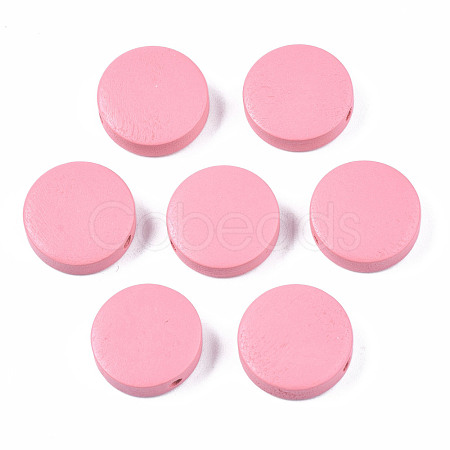 Painted Natural Poplar Wood Beads WOOD-S045-063B-06-1