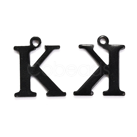 304 Stainless Steel Alphabet Charms STAS-H122-K-EB-1