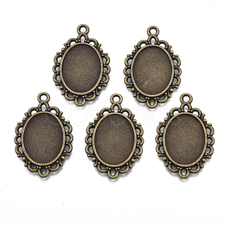 Filigree Wrap Oval Alloy Pendant Cabochon Settings X-PALLOY-N0088-13AB-NF-1