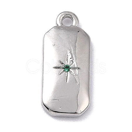 Brass Micro Pave Cubic Zirconia Charms ZIRC-I054-12P-04-1