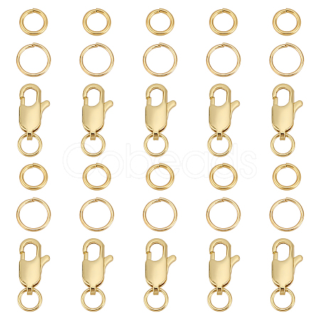 30Pcs 3 Styles Brass & 304 Stainless Steel Jump Rings FIND-ME0001-80-1