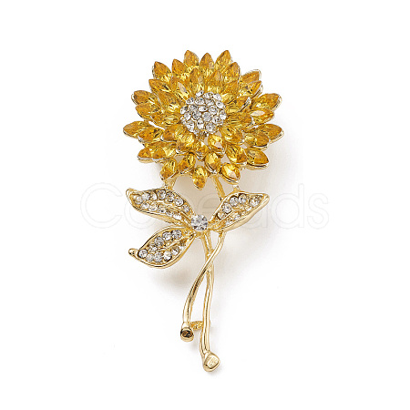 Rhinestone Brooch Pin PALLOY-K002-01KCG-03-1