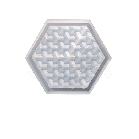 Hexagon Shape Cup Mat Food Grade Silicone Molds WG13514-02-1