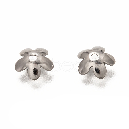 5-Petal 304 Stainless Steel Bead Caps X-STAS-I176-11P-A-1