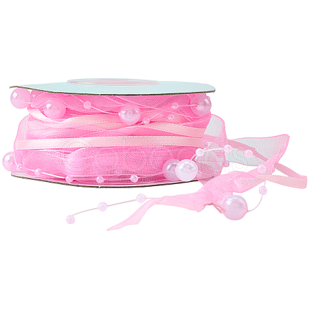 Polyester & Plastic Beads Ribbon OCOR-WH20012-61A-1