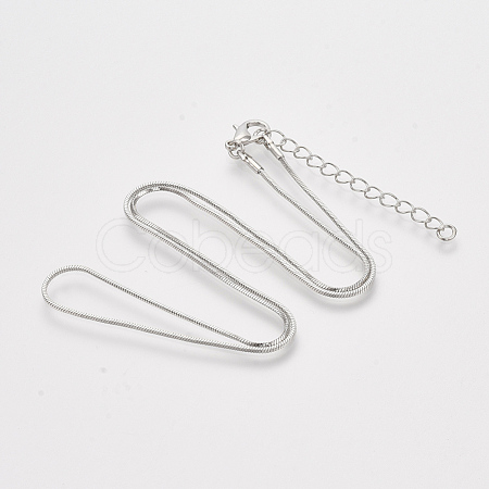 Brass Square Snake Chain Necklace Making MAK-T006-10A-P-1