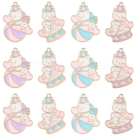 20Pcs 4 Styles Alloy Enamel Pendants ENAM-CJ0004-98-1