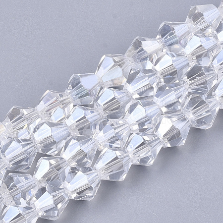 Electroplate Glass Beads Strands EGLA-Q118-8mm-A15-1