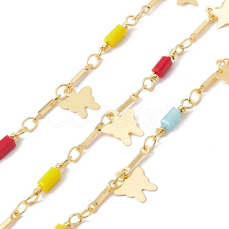 Handmade Eco-friendly Brass Butterfly & Star Charms Chain CHC-E025-11G-1