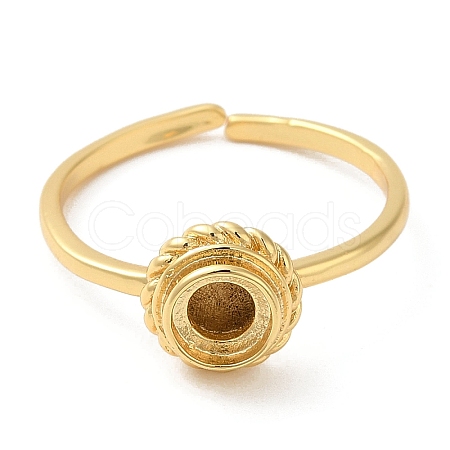 Rack Plating Brass Open Cuff Ring Findings RJEW-Z014-01G-1