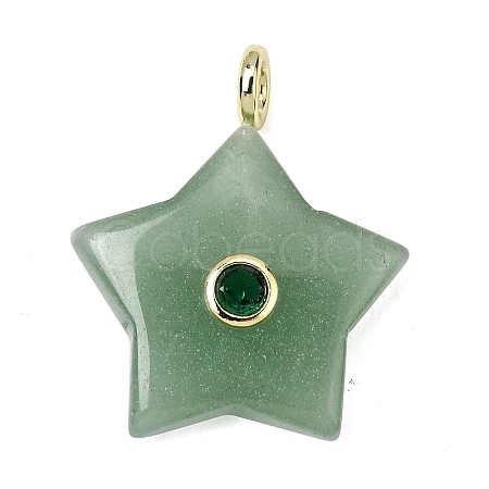 Natural Green Aventurine Pendants G-Z157-01G-05-1