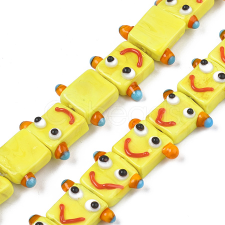 Handmade Bumpy Lampwork Beads Strands LAMP-N021-035D-1