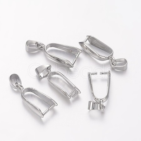 Platinum Plated Brass Pinch Bails X-KK-B739-P-1