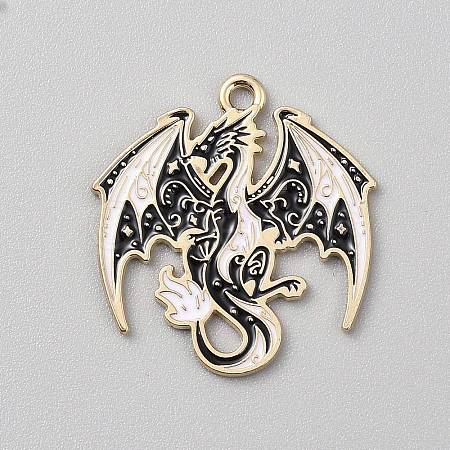 Golden Plated Alloy Enamel Pendants ENAM-CJC0001-21G-02-1
