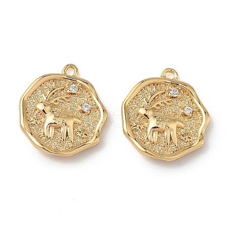 Christmas Brass Micro Pave Clear Cubic Zirconia Pendants KK-A280-03B-G-1