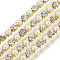 Brass Rhinestone Strass Chains, with ABS Plastic Imitation Pearl, Rhinestone Cup Chain, Grade A, Raw(Unplated), Crystal, 2x2mm, 4000pcs rhinestone/bundle, about 32.8 Feet(10m)/bundle