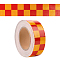 Waterproof PVC Reflective Warning Stickers, Safety Sign Caution Tartan Decals for Vehicle, Goldenrod, 50x0.3mm, about 25m/roll