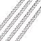 Tarnish Resistant 304 Stainless Steel Cuban Link Chains, Chunky Curb Chains, Unwelded, with Spool, Stainless Steel Color, 6mm