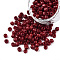 Glass Seed Beads, Opaque Colours Seed, Round, Dark Red, Size: about 4mm in diameter, hole:1.5mm, about 1000pcs/100g