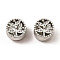 Alloy European Beads Rhinestone Settings, Leaf, Nickel, Platinum, Fit for Rhinestone: 1mm, 12x8mm, Hole: 5mm, about 320pcs/1000g