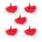 Faux Mink Fur Tassel Pendant Decorations, with Antique Golden Alloy Findings, Cerise, 20~30x28~30mm, Hole: 1.8mm