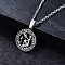 Non-Tarnish Stainless Steel Pendants, Stainless Steel Color, Flat Round with Constellation Charm, Aquarius, 28x25mm