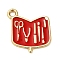 Alloy Pendants, with Enamel, Golden, Manicure Set Shape Charm, FireBrick, 20x17x1mm, Hole: 1.8mm