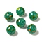 Handmade Lampwork Beads, Imitation Jade Beads, Round, Teal, 14mm, Hole: 2mm