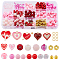 SUNNYCLUE DIY Valentine's Day Bracelet Making Kit, Including Acrylic & Polymer Clay & Pave Disco Ball & Plastic Round Beads, Heart Alloy Enamel Pendants, Pink, 320Pcs/box