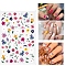 Nail Art Stickers, For Nail Tips Decorations,  Flower Pattern, Colorful, 125x70mm