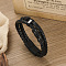 Imitation Leather Double Layer Multi-strand Bracelets, with Alloy Magnetic Clasp, Black, 8-1/4 inch(21cm)