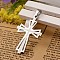 Tarnish Resistant 304 Stainless Steel Pendants, Cross, Stainless Steel Color, 39x25x2mm, Hole: 4x6mm