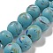 Handmade Lampwork Beads Strands, Round with Polka-Dotted, Sky Blue, 12~12.5mm, Hole: 2mm, about 24pcs/strand, 10.71''(27.2cm)