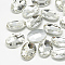 Pointed Back Glass Rhinestone Cabochons, Back Plated, Faceted, Oval, Crystal, 8x6x3mm