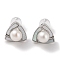 Anti-Tarnish Sterling Silver Stud Earrings, with Natural Pearl, Jewely for Women, Triangle, 10x10.5mm