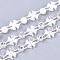 ABS Plastic Imitation Pearl Beaded Trim Garland Strand, Great for Door Curtain, Wedding Decoration DIY Material, with Rhinestone, Flower, Creamy White, 6.5x2.5mm, 10yards/roll