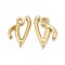 Golden Plated Alloy Letter Pendants, Rack Plating, Cadmium Free & Lead Free, Letter.V, 13x8x2mm, Hole: 1.5mm