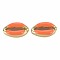 Alloy Enamel Beads, Cowrie Shell Shape, Light Gold, Coral, 16.5x10x4.5mm, Hole: 1.2mm