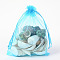 Organza Gift Bags with Drawstring, Wedding Party Christmas Favor Gift Bags, Organza Pouches for Potpourri, Deep Sky Blue, 18x13cm