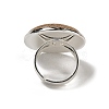Natural & Synthetic Gemstone Round Adjustable Rings RJEW-K371-09S-5