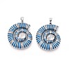 Brass Micro Pave Clear Cubic Zirconia Enamel Pendants KK-T071-28P-01-1