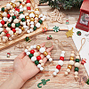 30Pcs 6 Colors Wooden Beaded Pendant Decorations HJEW-AB00737-3