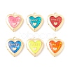Rack Plating Brass Enamel Locket Pendants KK-B053-15G-1