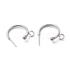 Non-Tarnish 304 Stainless Steel Half Hoop Earrings X-STAS-Z028-B01-P-1