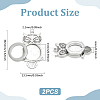 2Pcs 304 Stainless Stee Locket Pendants STAS-UN0061-52-3